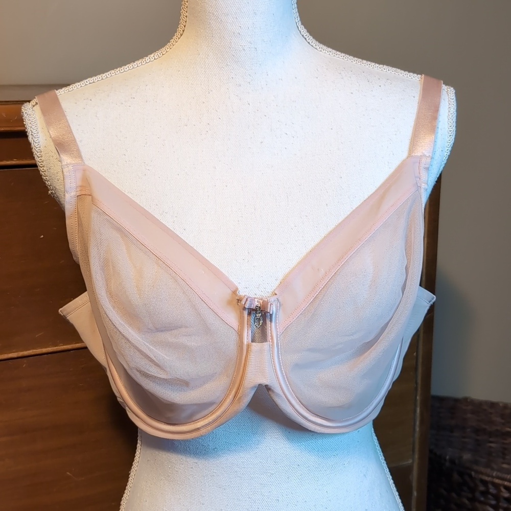 Curvycouture Mesh Nude Blush Bra Size 38DDD